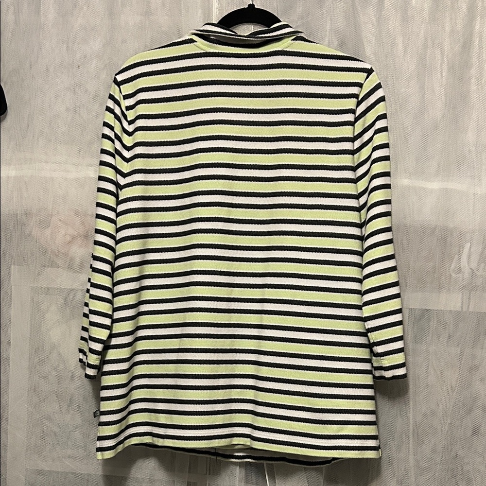 Talbots Striped Quarter-Zip Pullover. Size XL - Picture 4 of 5